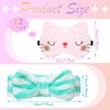 Wesiti 12 Packs Sleepover Party Favors, 6 Bow Headbands and 6 Cute Sleeping Eye Mask Spa Headband Elastic Make Up Headbands Soft Cat Eyeshade Sleeping Cover for Girls Women Pajama Party Gift