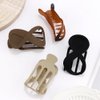 Ahoney Flat Hair Clips for Women, Duckbill Clip Lay Down Claw Clips for Thick/Thin Hair Banana Clip French Hair Barrettes for Styling Hair Accessories for Women (Black/Amber/Brown/Khaki)