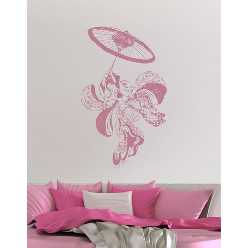 Japanese Geisha Dress Dancer Vinyl Wall Art Decal Sticker. 21in X 34in. #307s
