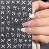 4 Sheets Embossed Bow Nail Stickers,Cute Bows Ribbon Nail Art Stickers Pink Red White French Bowknot Star Heart Nail Decals Y2K Butterfly Sticker Nails for Nail Design Nail Decor Nail Art Supplies