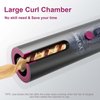 YAPOY Cordless Automatic Curling Iron Rechargeable Auto Curlers with 5 Temps & Timers, Heat Insulation Chamber, LCD Screen, Auto Shut-Off, Suitable for Short & Long Hair Styling - Grey&Magenta