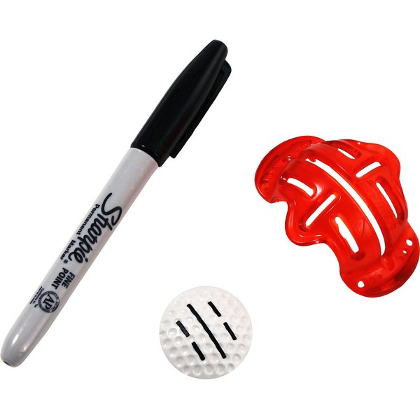 Line M Up Pro Precision Golf Ball Alignment / Identification Tool, Putt Positioning Ball Marker, & Sharpie
