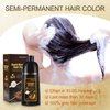KINGMING Dark Brown 3 in 1 Hair Dye Shampoo for Gray Coverage, Herbal Ingredients for Men and Women, 500ml (Dark Brown)
