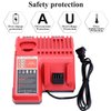 Swidan M12 & M18 Li-ion Battery Charger Replacement for Milwaukee M18 M12 XC 12V-18V 48-11-2420 48-11-2440 48-11-1820 48-11-1840 48-11-1850 48-11-2401 48-11-1890