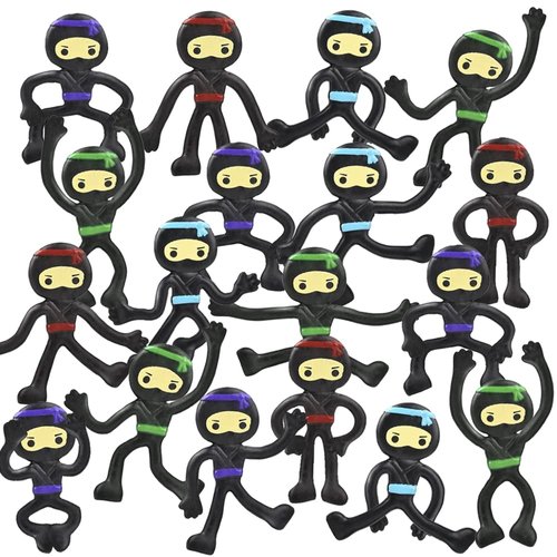ArtCreativity Mini Bendable Ninjas, Set of 48, Ninja Toys for Boys and Girls in 4 Assorted Colors, Great as Ninja Party Favors, Ninja Gifts for Kids, and Stress Relief Toys for Boys and Girls