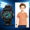 eYotto Kids Sports Watch Waterproof Boys Multi-Function Analog Digital Wristwatch LED Alarm Stopwatch Black