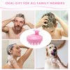 FREATECH Scalp Massager Hair Growth, Scalp Scrubber with Soft Silicone Bristles for Dandruff and Hair Care, Shampoo Brush Hair Massager Scalp Exfoliator for Wet & Dry, Long Curly Thick Hair, Pink