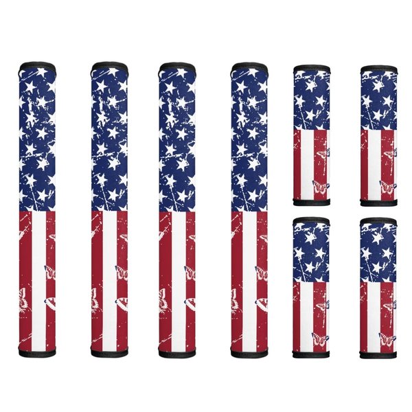 Maiyoinou 8 Pieces July 4th Patriot Flags Refrigerator Door Handle Covers Reusable Home Decoration for Fridge Oven Dishwasher Keep Clean from Smudges, Independence Day