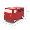 Isaac Jacobs Ceramic Red Fire Truck Coin Bank, Vehicle Money Bank Home Décor, Piggy Bank Gift for Kids, Teens, and Adults (Red Fire Truck)