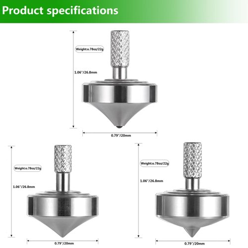 CHEETOP Stainless Steel Spinning Top, Precision Mini Desktop Gyroscope, Kill Time Reduce Stress ADHD Toys, Perfect Balance Gyro (3PCS Style 1+Style 2+Style 3)