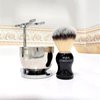 Shaving Set for Men, 3 in 1 Grooming Set Includes Shaving Brush, Shaving Bowl, Razor & Brush Stand