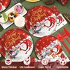 168Pcs Christmas Party Supplies Tableware Set Cartoon Santa Claus Snow Merry Christmas Party Decorations Christmas Paper Plates and Napkins Winter Party Dinnerware,Serve for 24 Guest