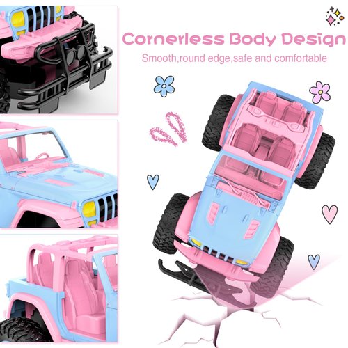 NQD Remote Control Car for Kids 1:16 Scale 80 Min Play 2.4Ghz Off Road RC Trucks with Storage Case Toy Car Gift for Girls 3 4 5 6 Year Old