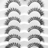 Girapanda False Eyelashes Cat Eye Lashes Natural 13mm Short Dramatic Fake Lashes Fluffy 3D Volume Faux Mink Lashes Wispy Style CHF|7 Pairs