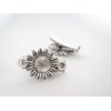 2 extra tiny small silver sunflower metal alligator hair clip for fine thin hair