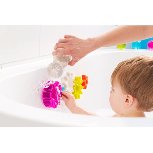 Boon Cogs Baby Bath Toys - Spinning Gear Themed Sensory Baby Toys for Bathtub - Suction Toys for Bathtub Walls - Multicolored - 5 Count - Ages 12 Months and Up