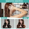 Hair Dye Shampoo for Gray Hair, Hair Color Shampoo for Women Men Gray Coverage, Herbal Ingredients 3 in 1 Black Hair Dye 500ml (Dark Brown)