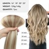 Sixstarhair 16inch Clip In Hair Extensions Ash Brown Fading to Ash Blonde 7 Pieces Natural Human Hair Invisible Remy Hair Extensions 140g per Pack [Color P8-60# 16inch]