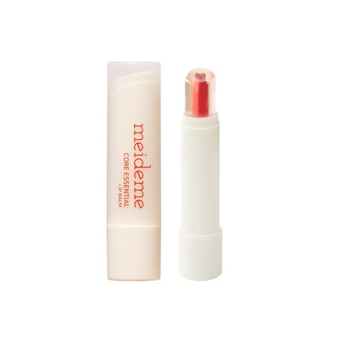 MEIDEME Scarlet Red Core Essential Lip Balm – Non-Sticky Tint Intense Hydration & Protection for Dry Cracked Chapped Lips Hydrating with Shea Butter Golden Hibiscus Rosehip Jojoba Seed Grape Seed Oil