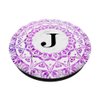 Cell Phone Pop Up Grip Holder,Monogram Mandala White Pink J PopSockets Grip and Stand for Phones and Tablets