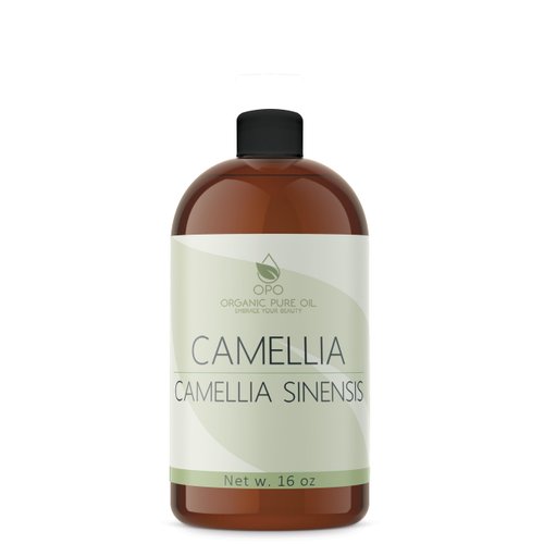 Japanese Camellia Seed Oil - Pure, Cold Pressed, Unrefined, Extra Virgin, 16 OZ Skin, Body, Hair Care Perfect for Face, Nails, & More by Organic Pure Oil