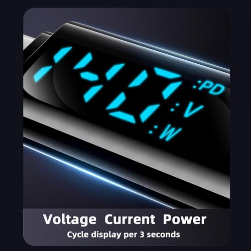 CY Adapter Transparent Type-C Smart LED Display USB-C Male to Male Extension Adapter USB4.0 40Gbps 140W Current Voltage Monitoring Tester Detector