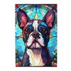 Boston Terrier Dogs Lovers Stained Colorful Glass 1000 Pieces Art Painting Wooden Puzzle for Kids Adults, Birthday Mother's Father's Day Christmas for Dad Mom Son Girls