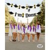 I'm Done Banner Black Glitter 2024 Graduation I'm Done Banner Garland for Congrats Grad Class of 2024 Party Decorations Supplies