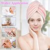 VIVOTE Microfiber Hair Towel Turban Wrap - 3 Pack, Hair Fast Drying Hat, Hair Dry Cap, Head Turban, Super Absorbent, Soft, Lightweight, Anti Frizz, Women Girls Gift 10 x 25.5 Inch (Light Pink)