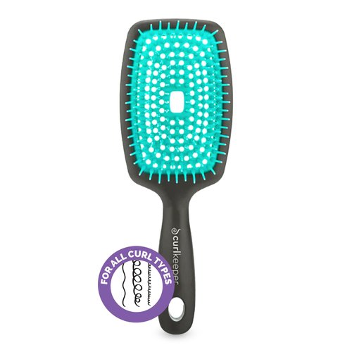 Curl Keeper Flexy Hair Brush, Turquoise - Detangling Hair Brush with Flexible Bristles for Shower Use, Combing Through Curls & Removing Tangles - Lightweight Hair Accessories for All Hair Type