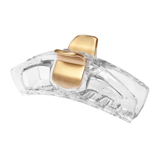 Caravan Caravan open clear decorated center in gold hair clip made in franced