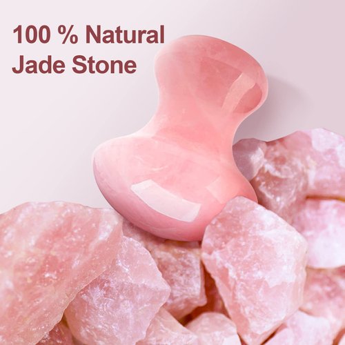 gemshan Mushroom Gua Sha, Rose Quartz Mushroom Massage Tool for Muscle Relaxing Women Facial Skin Care