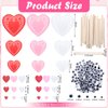Resholder 1500 Pcs Valentine's Day Crafts with 300 Heart Doilies 600 Foam Heart Stickers with Wiggle Eyes Ice Cream Sticks for Valentine's Day DIY Decor School Classroom Home Activities Supplies