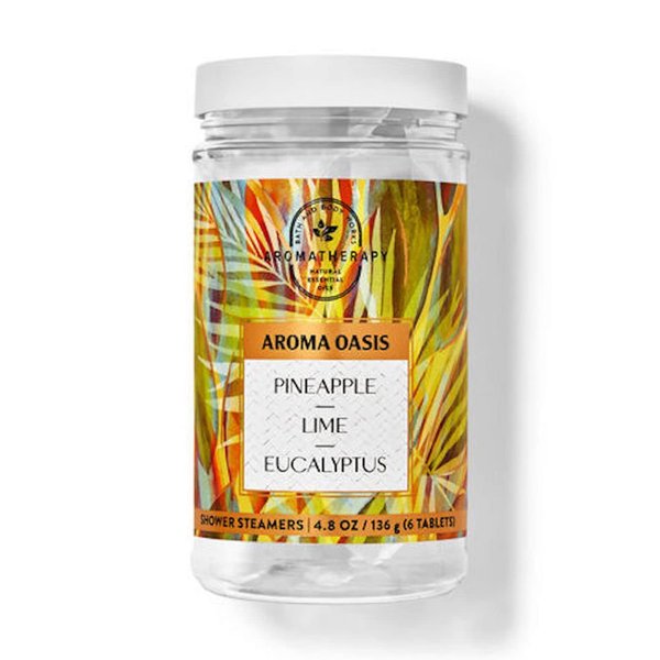 Bath & Body Works Aromatherapy Pineapple Lime Eucalyptus Shower Steamers 4.8 OZ / 136 G Bottle (6 Tablets) (Pineapple Lime Eucalyptus)