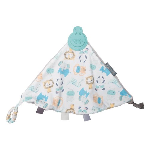 Cheeky Chompers Comfortchew | Baby Lovey with Silicone Teether & Sensory Tags | Soft Fleece Material, Attachable Loop, Machine Washable (Cheeky Animals)
