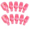 yueton Pack of 10 Reusable Toenail Nail Art Soak Off Cap Clip Remover Tool (Pink)