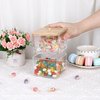 BTSKY Clear Stackable Paper Clip Holder with Bamboo Lid 2-Layer Paperclip Box Thick Acrylic Office Supply Accessory Organizer Square Small Storage Holder Cute Qtip Holder for Office Bathroom Vanity