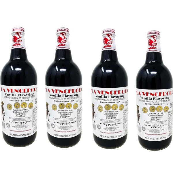 La Vencedora Mexican Vanilla Extract 31.78oz Each 4 Glass Bottles Product From Mexico