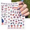 8 Sheets 4th of July Nail Stickers Self-Adhesive American Flag Independence Day Nail Decals Patriotic Nail Art Stickers Eagle Fireworks Heart Stars Nail Design Nail Art Supplies for Women Nail Decor