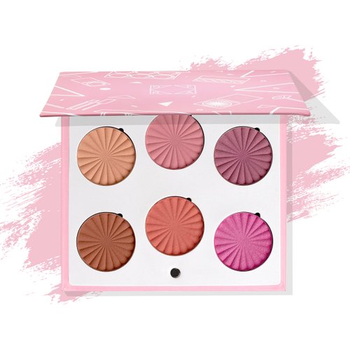 OFRA Cosmetics Blushful Mini Mix Blush Palette - Pink Blush Makeup Palette, 6 Pans of Ultra-Pigmented, Blendable Shades - Creamy Liquid-To-Baked Formula - Refillable Palette, Clean, Vegan, Non-Cruelty