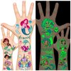 Leesgel Luminous Mermaid Party Favors, 138pcs Mermaid Temporary Tattoos for Girls, Mermaid Party Supplies