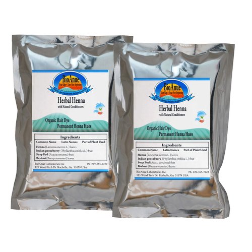 Herbal Henna Hair Dye to Produce Naturally, Beautiful Hair. Safe to Use. Create Hair that Resisits Damage and Split ends. Henna with conditioners, 2 bags