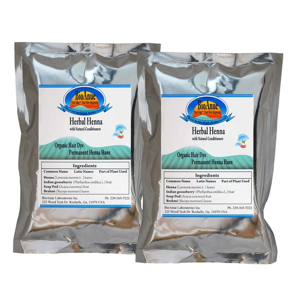 Herbal Henna Hair Dye to Produce Naturally, Beautiful Hair. Safe to Use. Create Hair that Resisits Damage and Split ends. Henna with conditioners, 2 bags