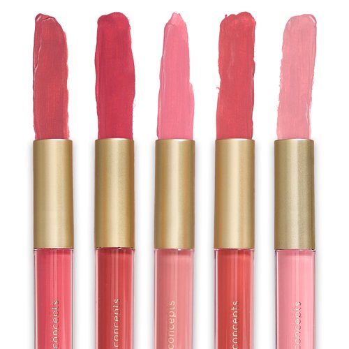 Beauty Concepts 5-Piece Matte Liquid Lipstick Set - Vivid Reds and Pinks, Long-Lasting Formula (2ml each), Pink