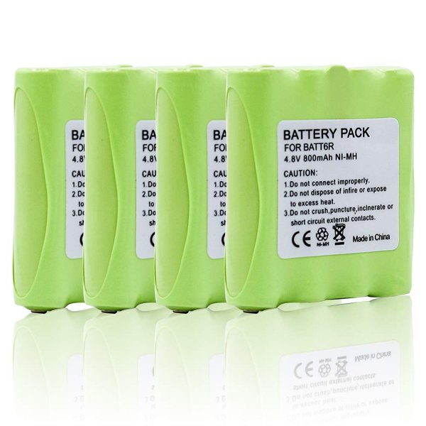 Aimtobest BATT6R BATT-6R 800mAh Ni-MH Battery Compatible for AVP8 AVP-8 LXT330 LXT380 LXT500 LXT500VP3 LXT535 LXT535VP3 LXT560 LXT560VP3 LXT317 LXT318 Two Way Radio (4 Pack)