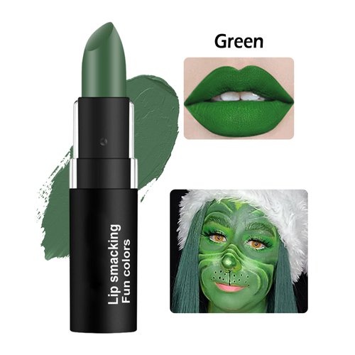 Clown Green Cream Blendable Makeup Stick-1Pcs Green Eye Black Stick, High-pigmented Lipstick LIp Balm, Sweat-proof Face Body Paint Stick,St Patrick's day Cosplay/Party/Stage Show Face Paint Makeup
