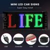 KJOY Mini LED Car Signs, 6.7''x2.76'' Flexible USB 5V LED digital sign Bluetooth Application Control DIY Programmable Scrolling LED Sign for Car Party Wedding Festival