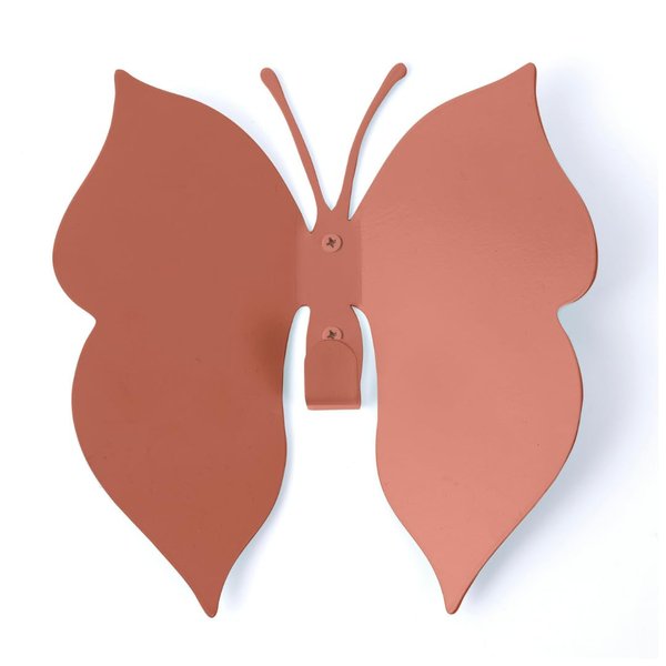 ARTiLETTO Butterfly 3D Blush Pink Butterfly Wall Hooks: Girl’s Bedroom Double-Hook Coat Rack Mount for Hanging Coat,Clothing,Backpacks,Purses,Jewelry,Towels, Girls Room DécorCut-Out Metal 2 Hangers