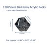 Lyrtrees 120 Pieces Decorative Acrylic Crystal Gems, 1/2 Inch, Dark Grey Fake Ice Rocks, Reusable Acrylic Crushed ice Rocks for Home Décor