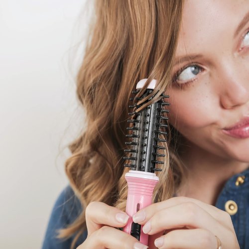 Calista GoGo Mini Round Brush, Compact Touch-Up Styling Tool (Berry Burst)